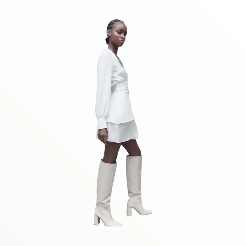 ZARA | White | OPENWORK EMBROIDERED MINI DRESS - Picture 7 of 10